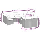  10-dijelni set vrtnih sofa s jastucima bež od poliratana | shoptok.hr