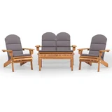 MAISON CHIC Seti vrtnega pohištva - Vrtna adirondack garnitura - Vrtni pohištvo set 4-delna trden akacijev les, (21797301)
