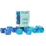 Chessex kockice - gemini - luminary - blue-blue & light blue - dice block 16mm (12) Cene
