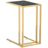  Bočni stolić za računalo crni mramor 50x35x65 cm kaljeno staklo | shoptok.hr
