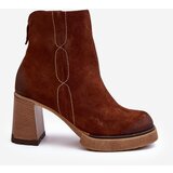 Boto Women's Suede Boots On Heel Brown Lemar Remilda | shoptok.hr