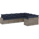  9-dijelni set vrtnih sofa od poliratana s jastucima sivi | shoptok.hr