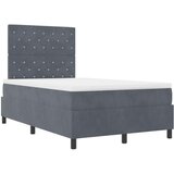 vidaXL Postelja z vzmetnico Temno siva 120x200 cm Žamet | Shoptok.si