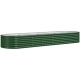 vidaXL Visoka greda iz prašno premazanega jekla 296x80x36 cm zelena, (20707363) Cene