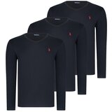Dewberry TRIPLE SET T8587 V COLLAR MEN'S SWEATSHIRT-BLACK-BLACK-BLACK | Shoptok.si