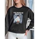DStreet Bluza damska oversize z nadrukiem GOOSHY czarna | Shoptok.si