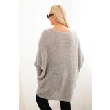Kesi Włoski Women's Plus Size Sweater with Mohair Poncho gray | Shoptok.si