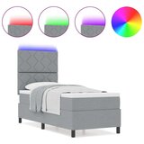  Krevet s oprugama i madracem i LED svjetlom svjetlosiva 80 x 200 cm tkanina | shoptok.hr