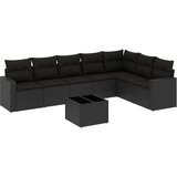  8-dijelni set vrtnih sofa od poliratana s jastucima crni | shoptok.hr
