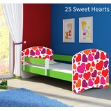  Otroška postelja ACMA z motivom, stranska zelena 140x70 cm 25 Sweet hearts | Shoptok.si