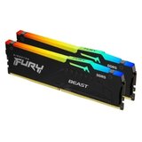 Kingston DDR5 64GB (2x32GB) 5600MT/s [FURY BEAST RGB], Non-ECC UDIMM, CL40 1.25V, 288-Pin 1Rx8, Black, Memory Kit, w/RGB Heatsink, XMP ( KF556C40BBA | Eponuda.com