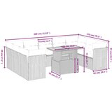  10-dijelni set vrtnih sofa od poliratana s jastucima sivi | shoptok.hr