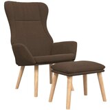 Stol za sproščanje s stolčkom za noge rjavo blago, (20935469) | Shoptok.si