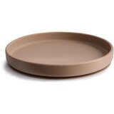 Mushie Silikonski krožnik s priseskom Classic – Natural | Shoptok.si