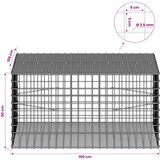  Gabion s žicom debljine 3,5 mm i mrežom 5x5 cm 100x100x50 cm | shoptok.hr