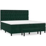  s oprugama i madracem tamnozeleni 200x200 cm baršunasti | shoptok.hr