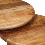  Stolovi za kavu na sklapanje 3 pcs Smeđa Čvrsto drvo manga | shoptok.hr