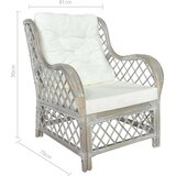 SOFA Enosed z blazino siv naravni ratan in platno, (20657686) | Shoptok.si