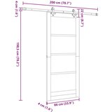  Klizna vrata Prirodna i crna 86 x 198 5 cm Masivna borovina | shoptok.hr