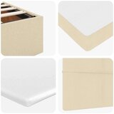 vidaXL Otomanski posteljni okvir z vzmetnicami krem 160x200 cm blago, (21610636) | Shoptok.si