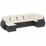 Maison Chic Seti vrtnega pohištva - Vrtna garnitura - Vrtni pohištvo set 7-delna z blazinami črn poli ratan, (21803240) | Shoptok.si