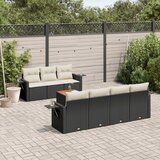 Maison Chic Seti vrtnega pohištva - Vrtna garnitura - Vrtni pohištvo set 8-delna z blazinami črn poli ratan, (21800263) | Shoptok.si