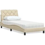  Krevet s madracem krem 90 x 200 cm od tkanine Slike