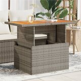  The Living Store Vrtna miza siva 100x55x73 cm poli ratan in akacijev les - Vrtna Miza, (21469934) Cene