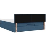vidaXL Otomanski posteljni okvir z vzmetnico moder 160x200 cm blago, (21653536) | Shoptok.si