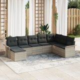 vidaXL 8-delni vrtni kavč set z blazinami svetlo siva poli ratan, (22094245) | Shoptok.si