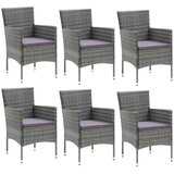  7-dijelni vrtni blagovaonski set sivi od poliratana Siva Dužina stola 185 cm | shoptok.hr