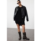Trendyol Black Plain Mini Knitwear with Flowing Detail Knitwear Dress | shoptok.hr