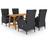 vidaXL 5-dijelni vrtni blagovaonski set crni Cijene