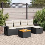 vidaXL 6-dijelni set vrtnih sofa s jastucima crni od poliratana | shoptok.hr