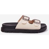 Boto Women's Buckled Platform Sandals Beige Elamas | Shoptok.si