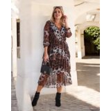 Resti Black and brown mesh midi dress with print | Eponuda.ba