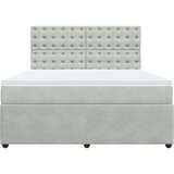 vidaXL Box spring postelja z vzmetnico svetlo siva 180x200 cm žamet | Shoptok.si