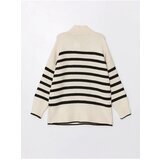 LC Waikiki LCW Vision Half Turtleneck Striped Long Sleeve Oversize Women's Knitwear Sweater | shoptok.hr