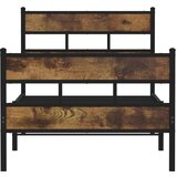 vidaXL Metalni okvir kreveta bez madraca boja hrasta 75x190 cm | shoptok.hr