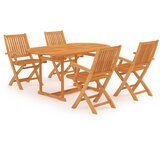 5-dijelni vrtni blagovaonski set od masivne tikovine | shoptok.hr