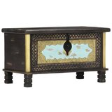vidaXL Skrinja za shranjevanje črna 80x40x45 cm trden mangov les | Shoptok.si