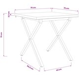 70 x 70 x 75 cm Čvrsto drvo akacije Bijela Četvrtasti | shoptok.hr