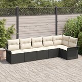 vidaXL Vrtna garnitura - 6-dijelni set vrtnih sofa s jastucima Crni poli ratan Cijene