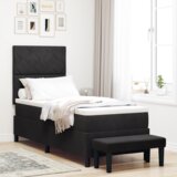 Box Spring Krevet s Madracem i Klupom Crni 80x200 cm Baršun | shoptok.hr