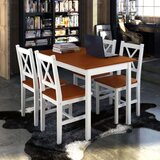 In jedilna garnitura 5-delna rjava bela | Shoptok.si