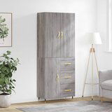 vidaXL Visoka komoda siva sonoma 69,5x34x180 cm inženirski les | Shoptok.si