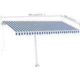  Samostojeća tenda na ručno uvlačenje 400 x 300 cm plavo-bijela | shoptok.hr