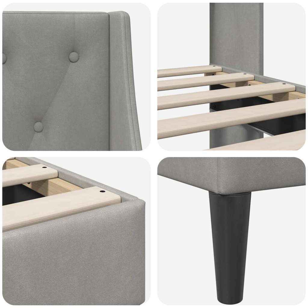  Okvir za krevet Svijetlo siva 90 x 200 cm Baršun - Svjetlosiva 90 x 200 cm | shoptok.hr