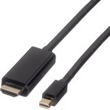Roline Mini-DisplayPort / HDMI adapterski kabel mini DisplayPort vtič\, HDMI-A vtič 3.00 m črna 11.04.5797 zaščiten DisplayPort kabel, (20415477) | Shoptok.si