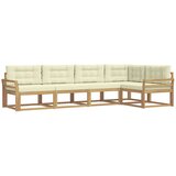 vidaXL Zunanja garnitura za sedenje 4 pcs Bela in krem Poliester, (5000280547) | Shoptok.si